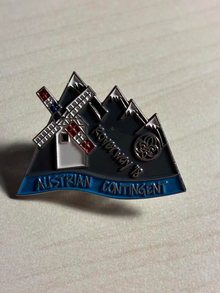 Roverway 2018 Austrian Contingent, Verzamelen, Scouting, Ophalen of Verzenden, Zo goed als nieuw, Embleem, Speld of Insigne