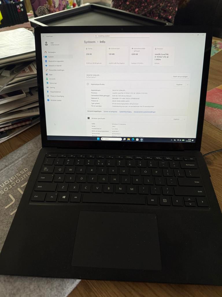 Microsoft Surface Laptop 3 - i5-1035G7, 8GB RAM, 256GB SSD, Computers en Software, Windows Laptops, Ophalen, Gebruikt, Qwerty