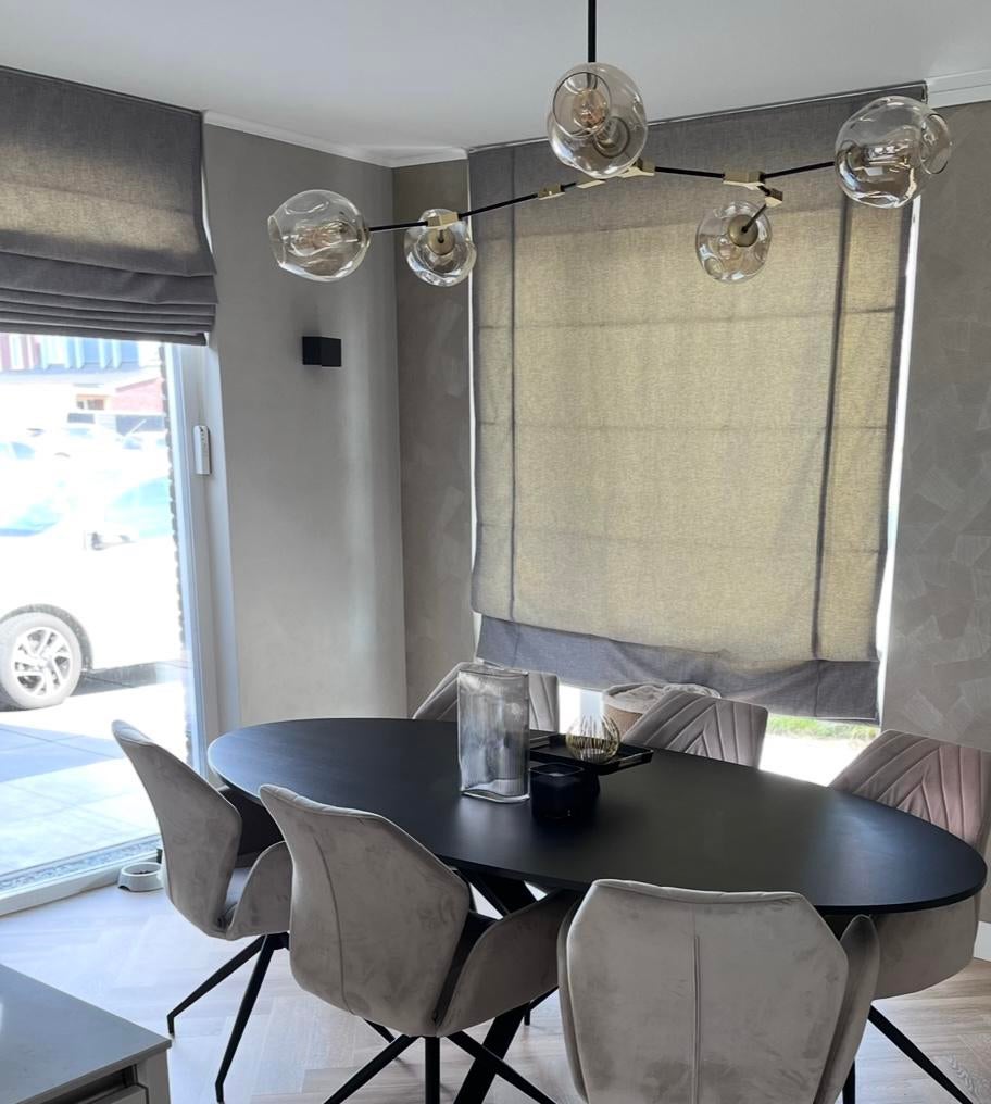 5 MOOIE gevoerde VOUWGORDIJNEN (GRIJS), Ophalen, 200 cm of meer, 150 tot 200 cm, Zo goed als nieuw