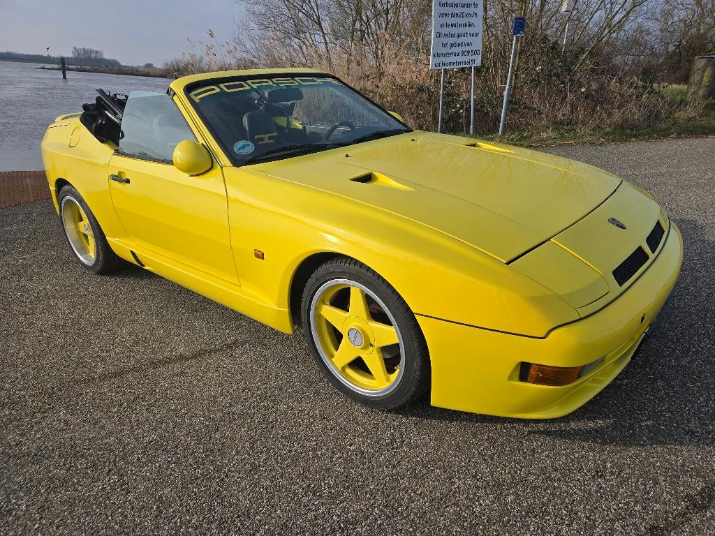 Porsche 944 Cabrio Bieber Breitbau tuning 250PK, Auto's, Achterwielaandrijving, Zwart, Cabriolet, 4 stoelen