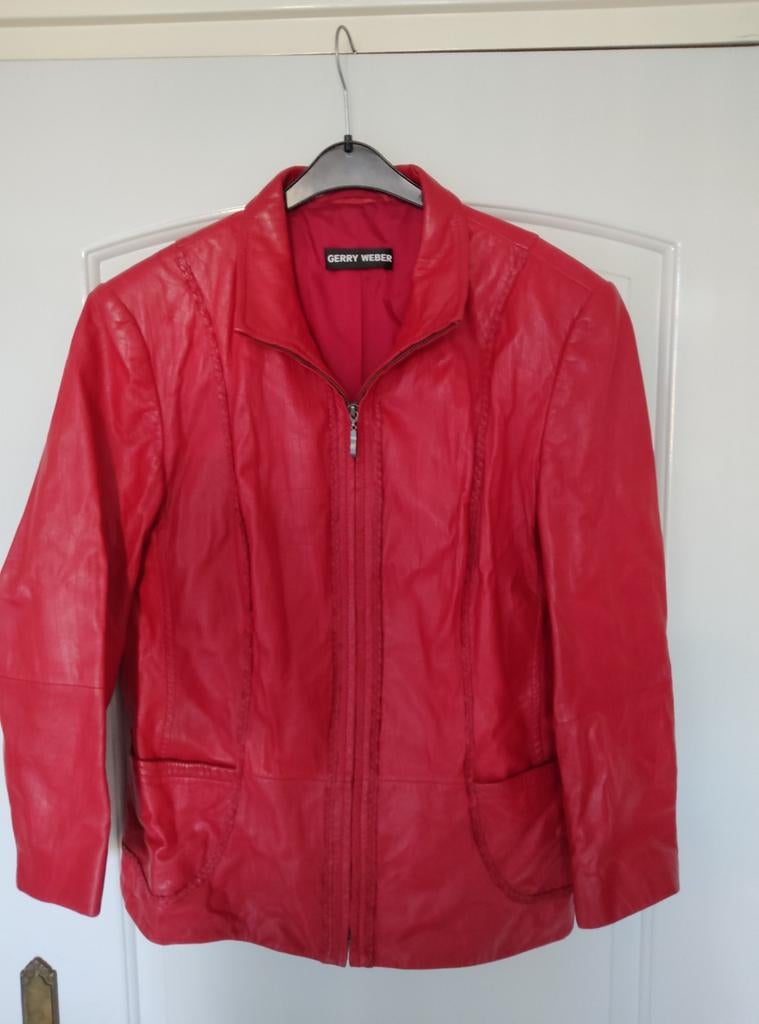 Leren jas, Ophalen, Zo goed als nieuw, Maat 42/44 (L), Zwart