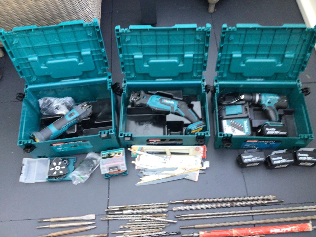 Makita accu machines,incl zagen, Ophalen, Gebruikt