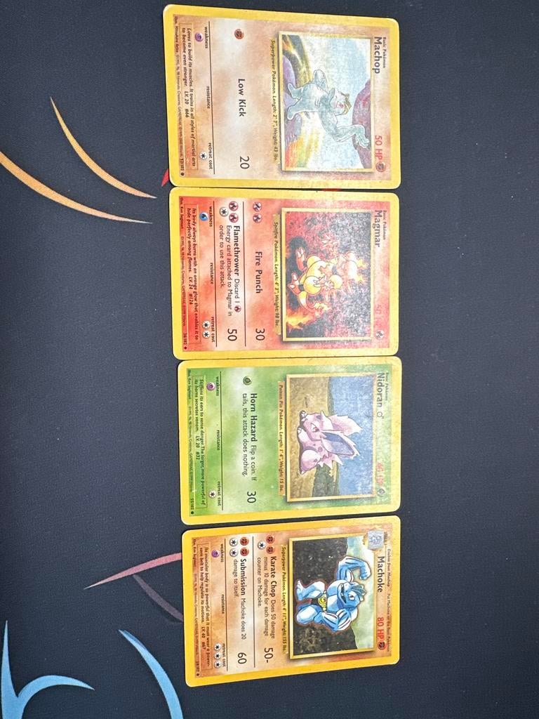 Pokémon Kaarten: Machop, Magmar, Nidoran, Machoke, Ophalen of Verzenden, Gebruikt, Meerdere kaarten