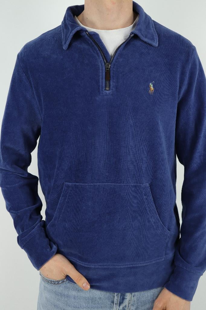 Ralph Lauren corduroy/velours trui met kwart rits - M, -, -, Ralph Lauren, Ophalen of Verzenden