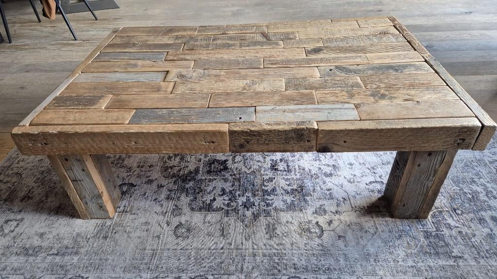 Robuuste salontafel Roka gemaakt met steigerhout, Ophalen, 100 tot 150 cm, 50 tot 100 cm, Minder dan 50 cm