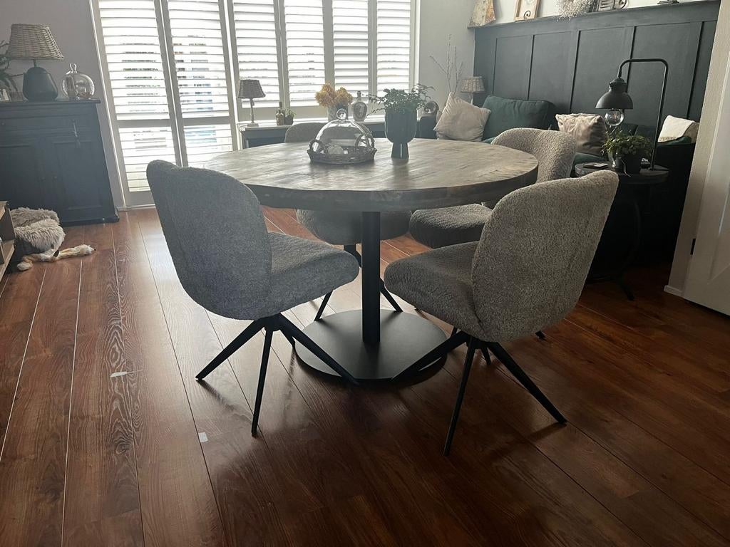 4 draaibare eethoekstoelen, Ophalen, Zwart