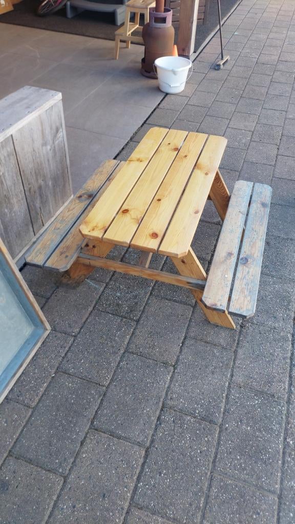 Picknicktafel kinderen, Ophalen, Gebruikt, Rechthoekig, Hout