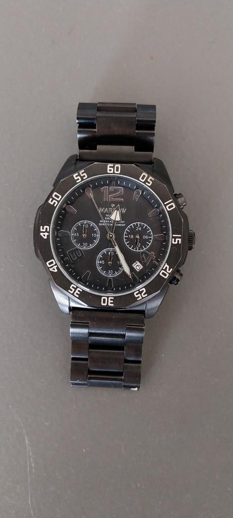 Zwarte marlow miller horloge., Staal, Staal, Polshorloge, Zo goed als nieuw