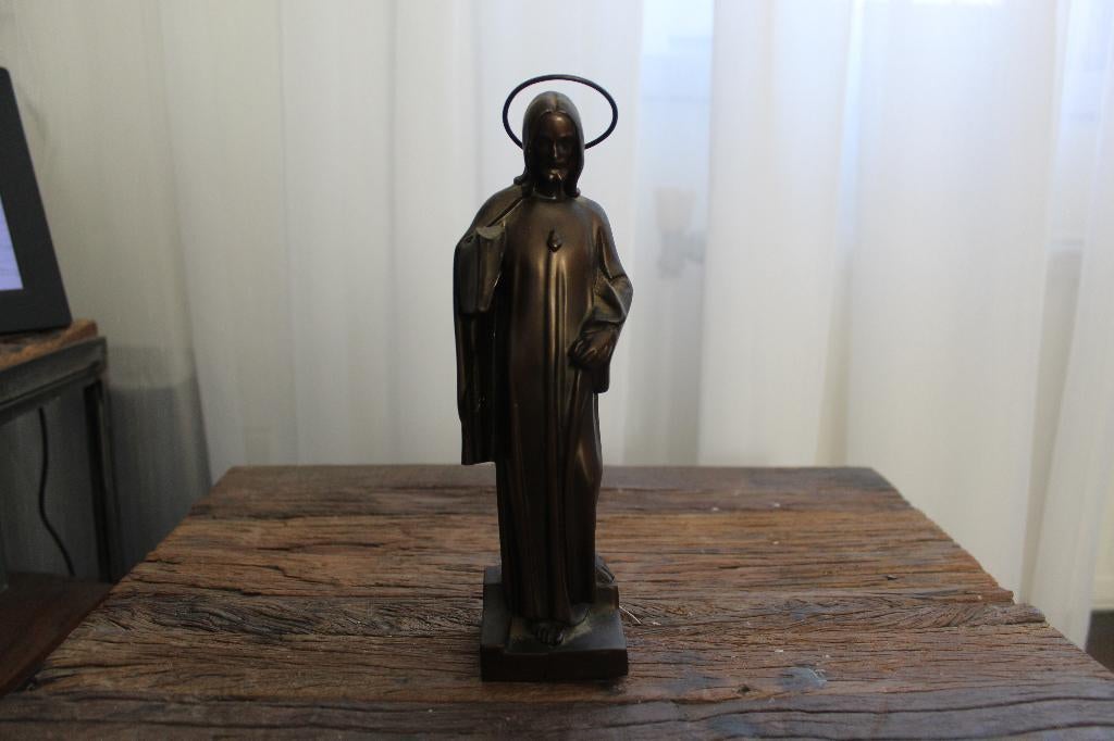 Vintage religieus beeld Jezus Heilig Hart – beschadigd, Antiek en Kunst, Antiek | Religie, Verzenden