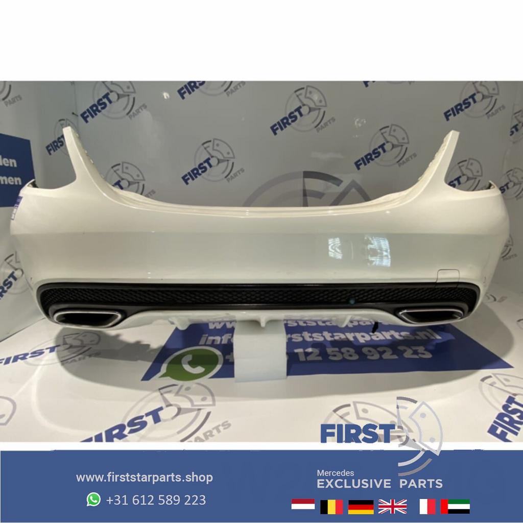 W205 AMG ACHTERBUMPER COMPLEET WIT ORIGINEEL Mercedes C Klas, Gebruikt, -, Ophalen of Verzenden, Achter