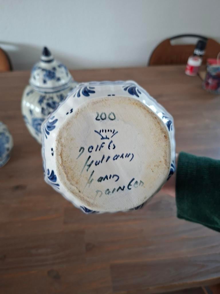 Delftsblauw kaststel, Ophalen of Verzenden, Zo goed als nieuw, Rond, Hout