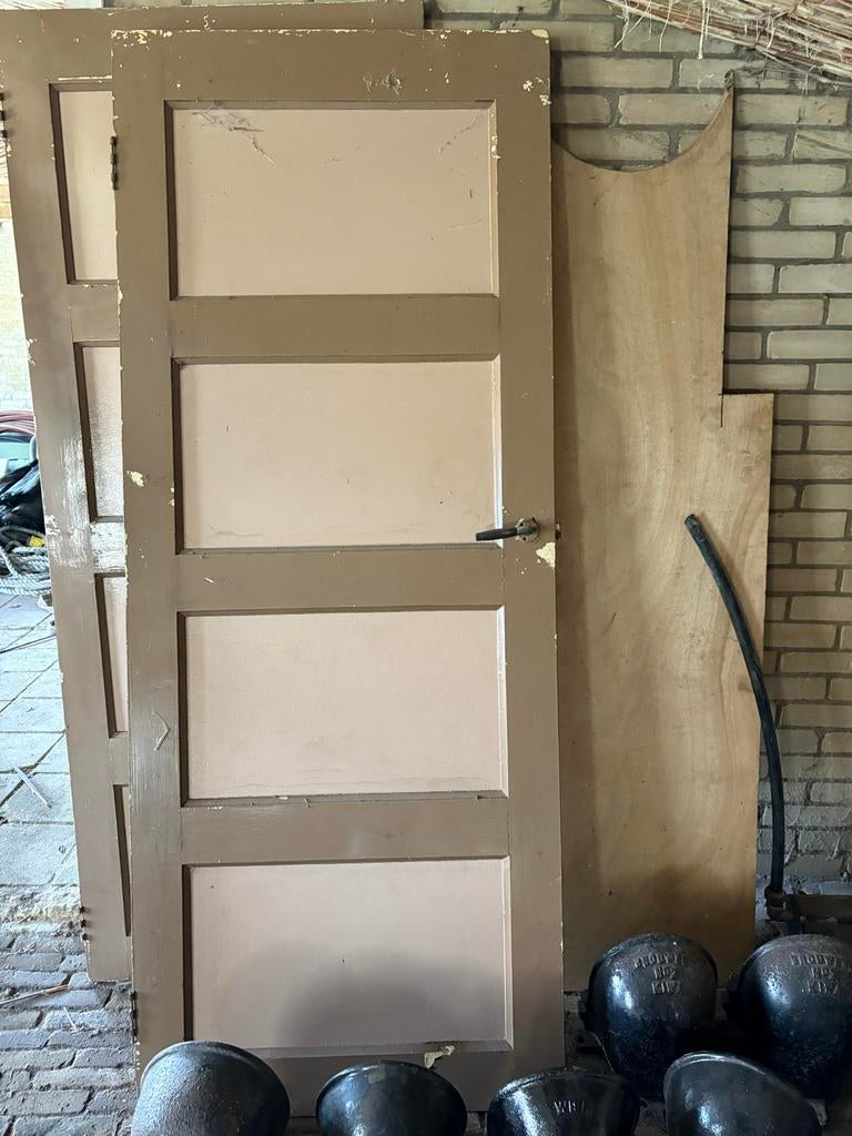 2 paneeldeuren jaren 30, Doe-het-zelf en Verbouw, Deuren en Horren, Ophalen, Gebruikt, Minder dan 80 cm, Binnendeur