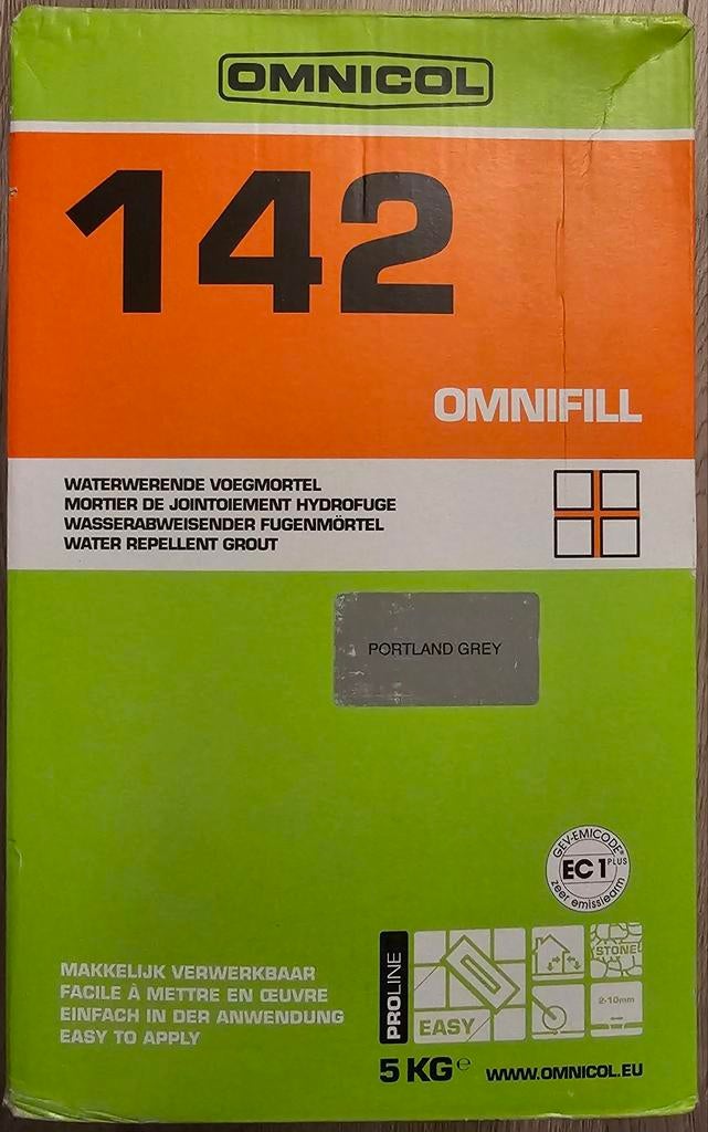Omnicol 142 waterwerende voegmortel Portland grijs 5kg, Ophalen, Nieuw
