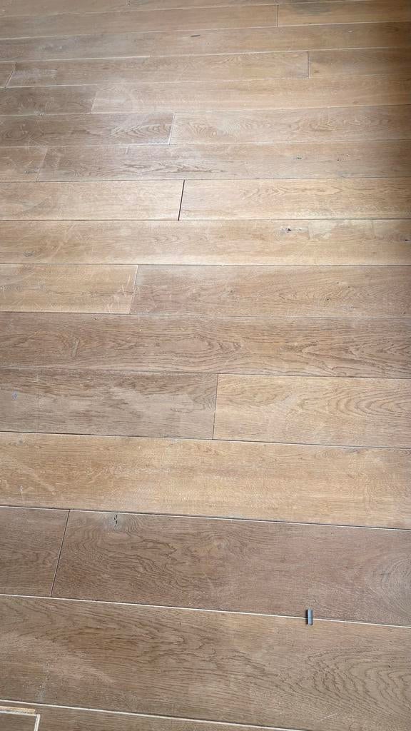 Massief eiken vloerplanken mes/groef, 20mm dik, 170mm breed, Ophalen, Gebruikt, Vloerdelen of -planken, 10 m² of meer