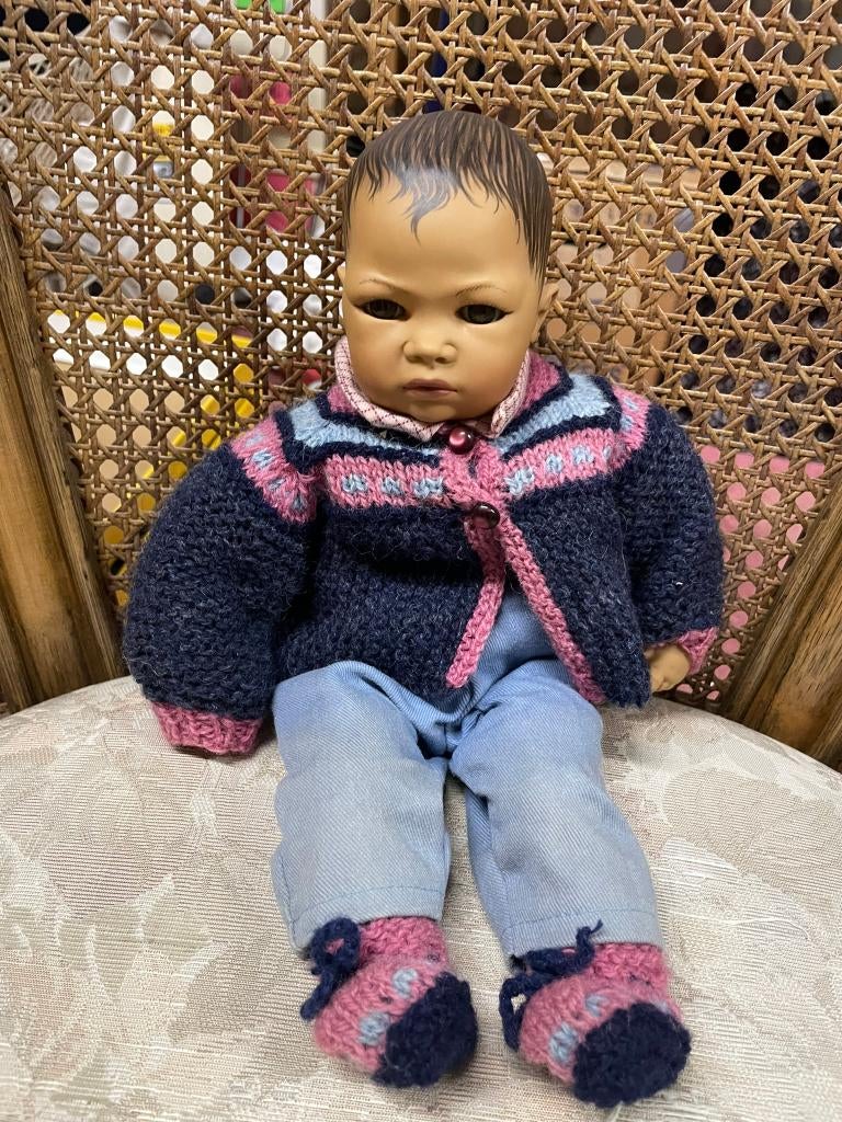 Originele Babypop van Heidi Ott, ong 32cm., Ophalen of Verzenden, Zo goed als nieuw, Pop