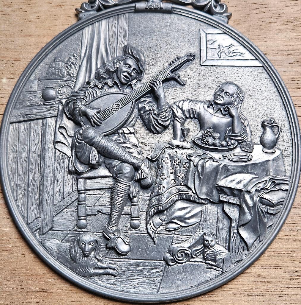 Jan Steen  Reliëf-Tin, Ophalen of Verzenden