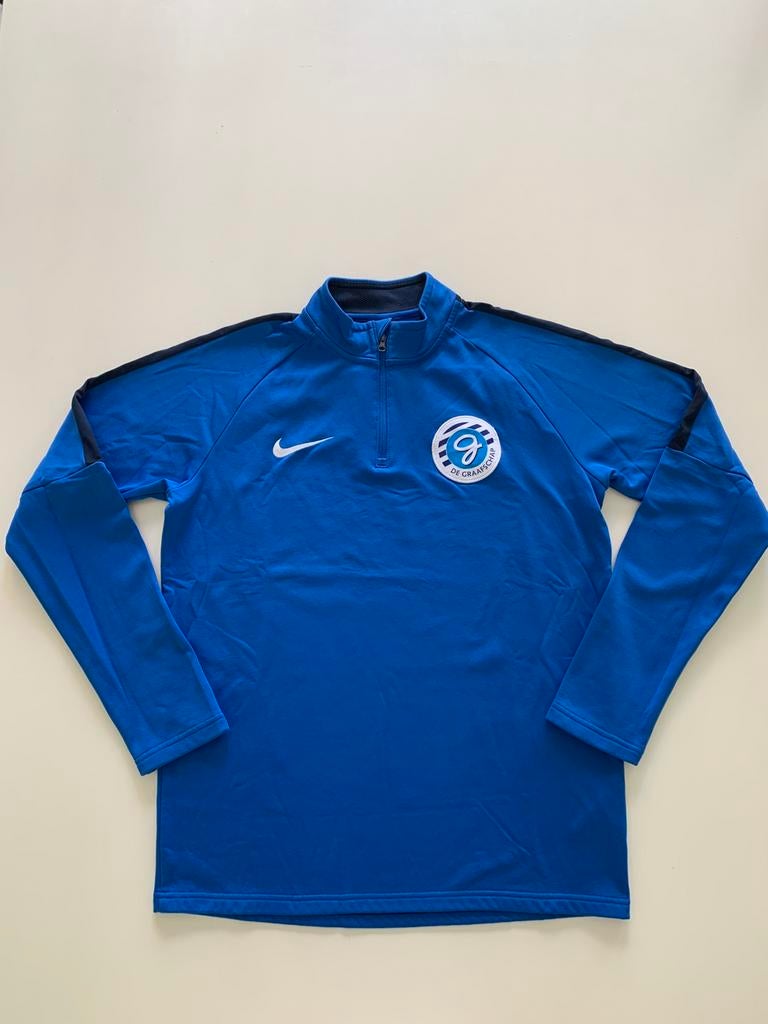 Blauwe Nike trainings trui met Graafschap logo M, Ophalen of Verzenden, Zo goed als nieuw, Blauw, Voetbal