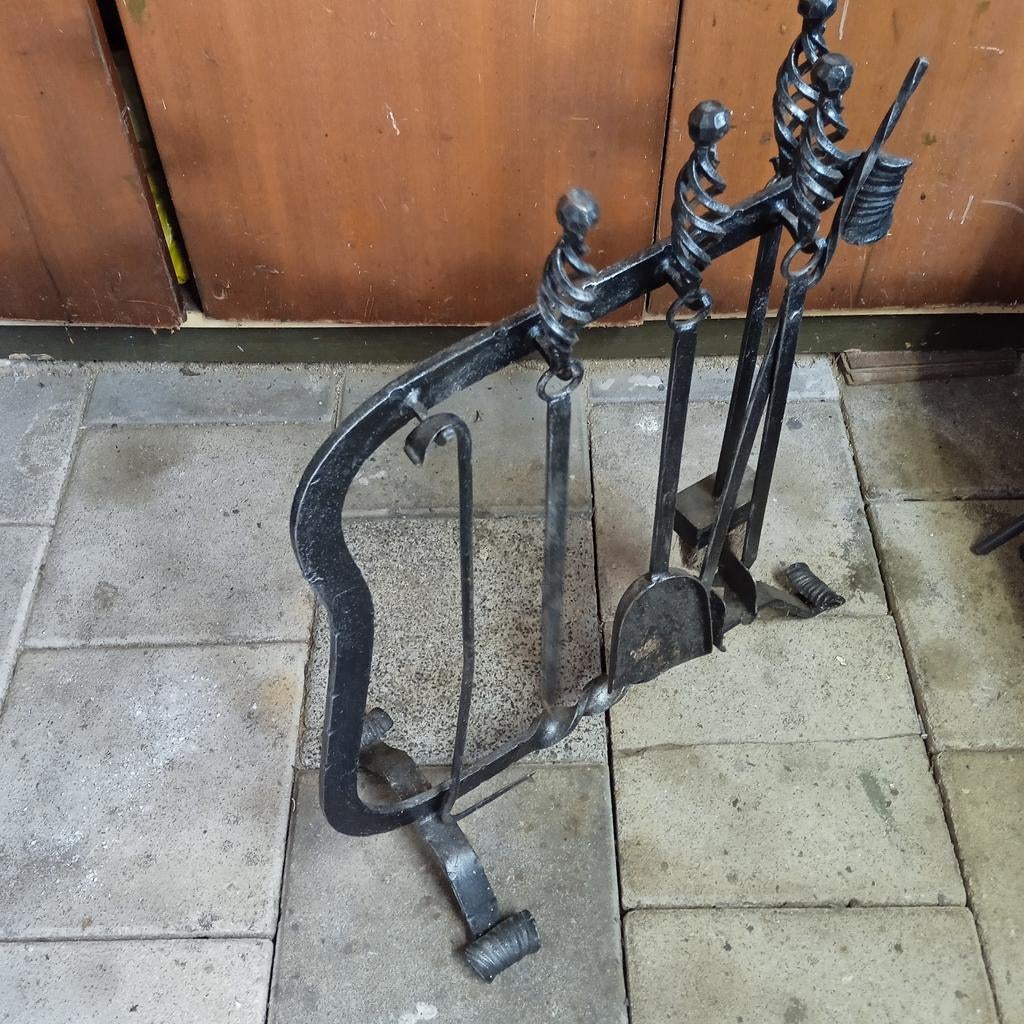Antieke gietijzeren haardset, Ophalen of Verzenden