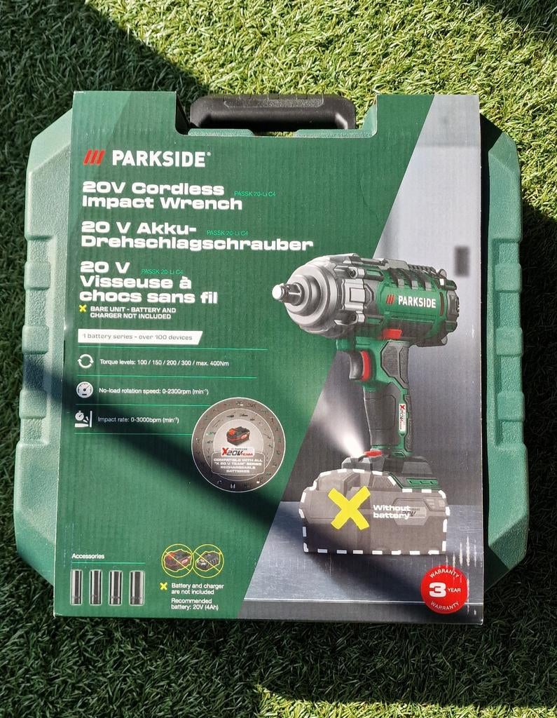 Nieuwe Parkside 20V Accu Slagmoersleutel, Doe-het-zelf en Verbouw, Ophalen of Verzenden, Nieuw, Boor- en Schroefmachine