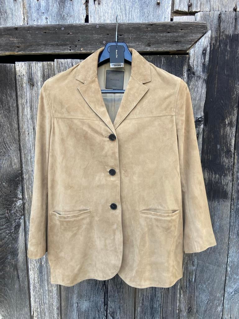 Nieuw Massimo Dutti suède jasje - Maat L, Ophalen of Verzenden, Nieuw, Maat 42/44 (L), Beige