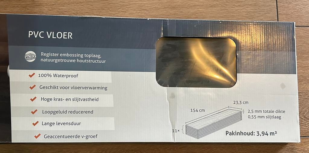 PVC Callisto Natural Oak Dark (plak PVC), Ophalen, Kunststof, 50 tot 150 cm, Overige typen