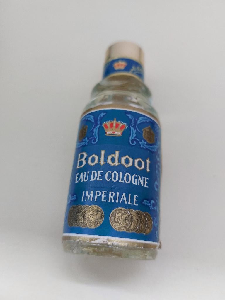 Boldoot Eau de Cologne Imperiale 9,5 cm.hoog, Vintage 1980, Ophalen of Verzenden, Nieuw, Parfumfles, Gevuld