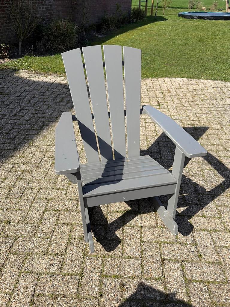 Grijze houten schommelstoel, Huis en Inrichting, Stoelen, Ophalen, Gebruikt, Hout, Eén