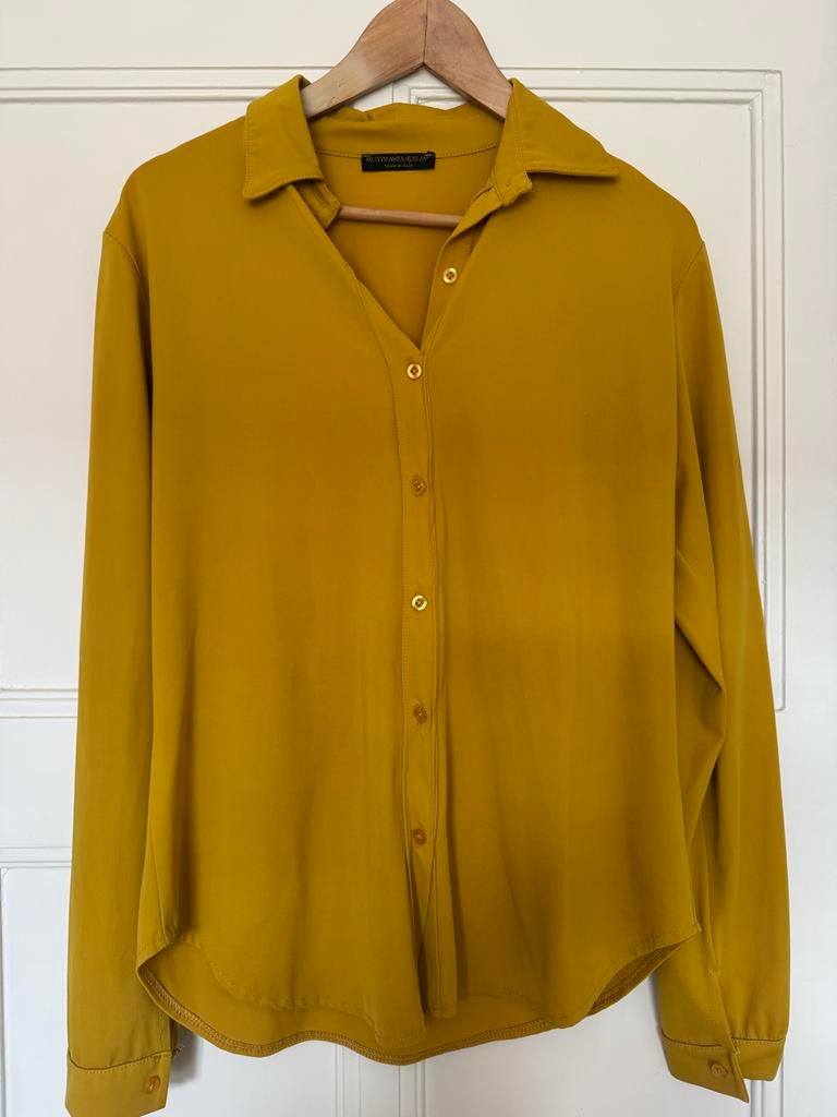 Mosthaves by Elja blouse okergeel XL (valt als 40), Ophalen of Verzenden, Gedragen, Maat 38/40 (M), Geel