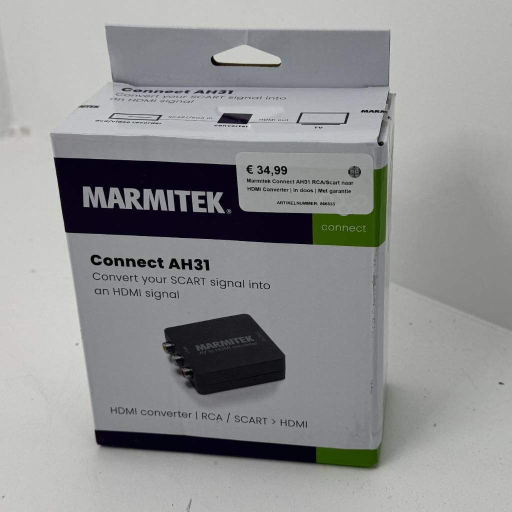 Marmitek Connect AH31 RCA/Scart naar HDMI Converter |, Dordrecht@usedproducts.nl, Toulonselaan 72, Ophalen of Verzenden, Zo goed als nieuw