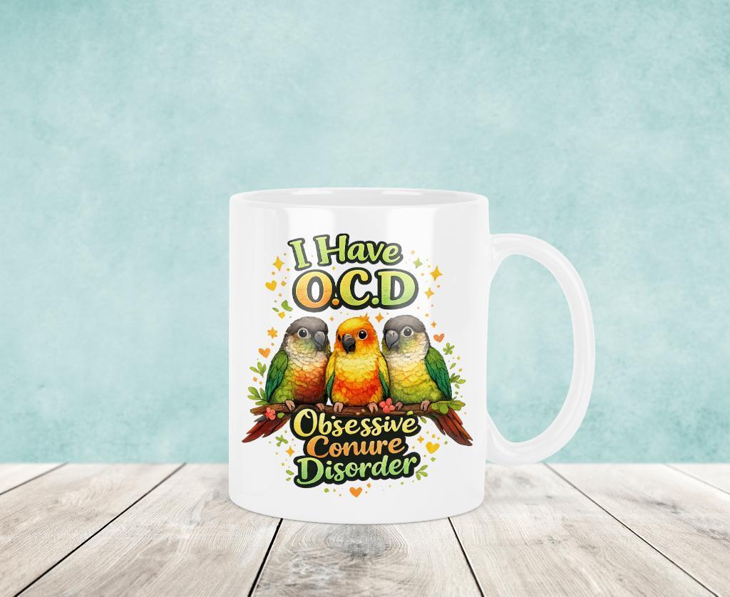 Obsessive Conure Disorder - Pyrrhura / Zonparkiet Mok, Verzenden, Keramiek, Nieuw, Overige stijlen