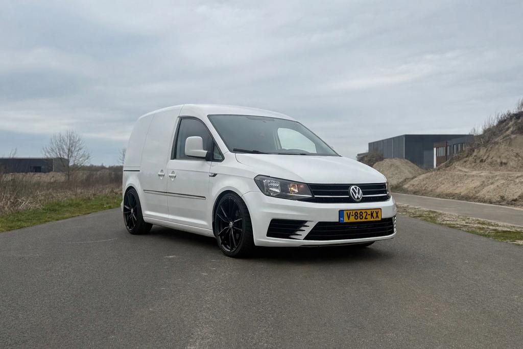 Volkswagen Caddy 2.0 D 2018 180 pk, Auto's, 4 cilinders, Volkswagen, Leder en Stof, Wit