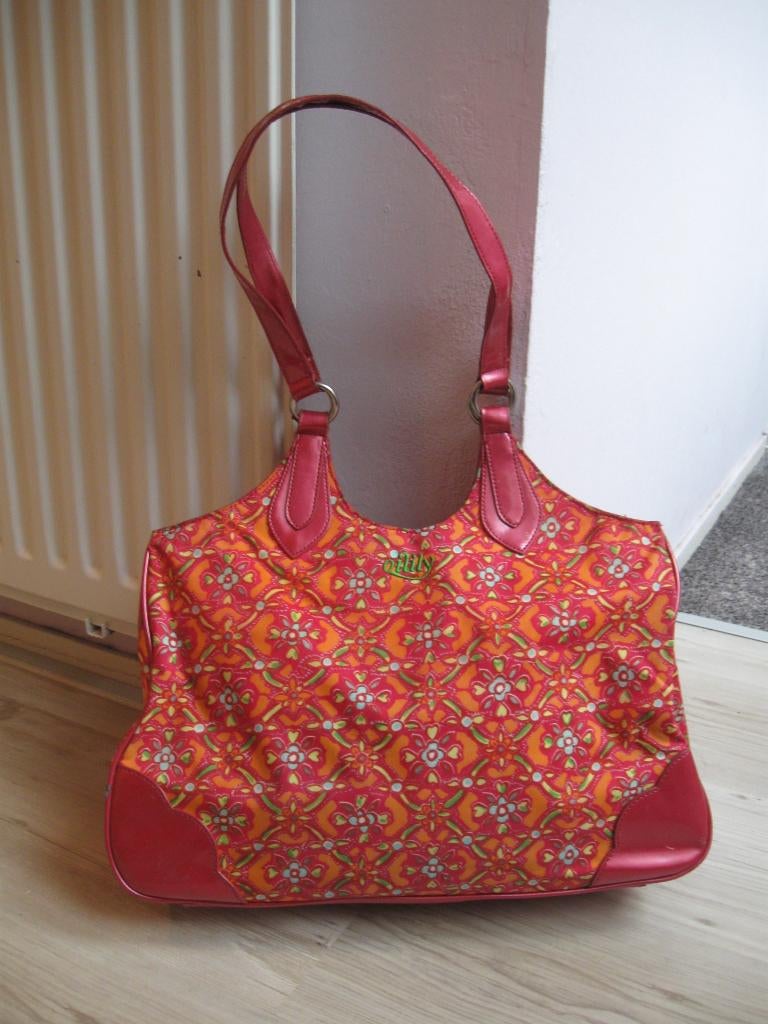 Oilily rood oranje tas shopper model in goede staat, Ophalen of Verzenden, Zo goed als nieuw, Oranje, Shopper