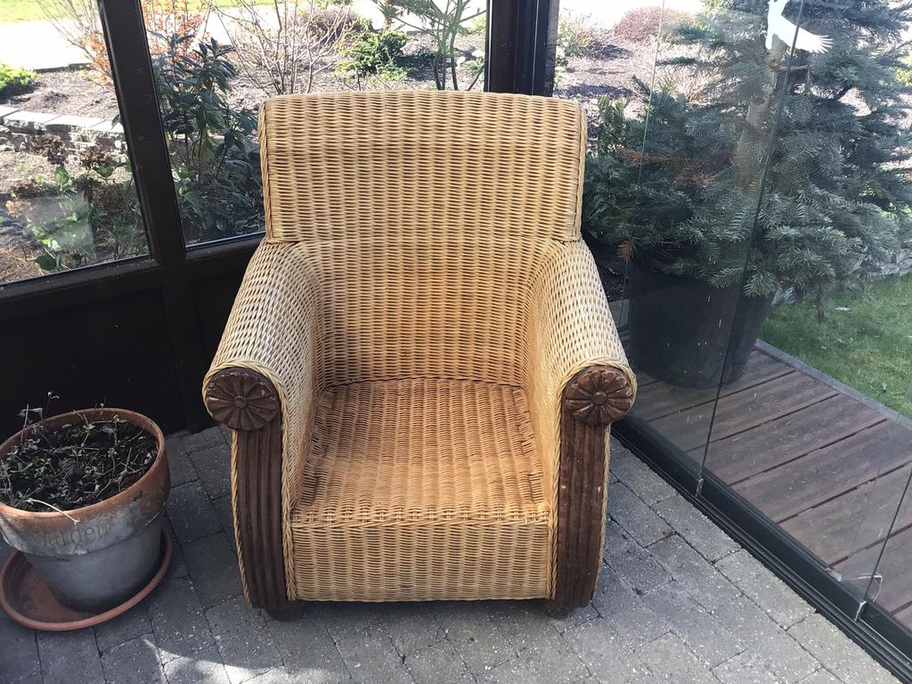 Rieten fauteuil, stoel, Ophalen