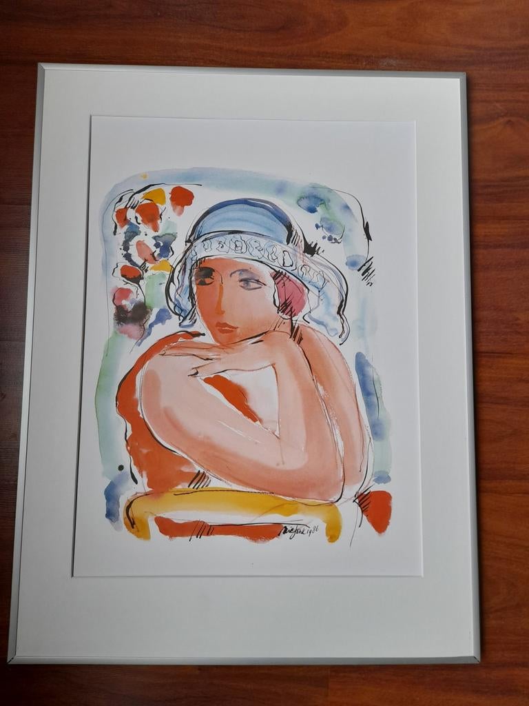 Nic Jonk reproducties: Vrouw met blauwe hoed & Margaritha, Antiek en Kunst, Ophalen