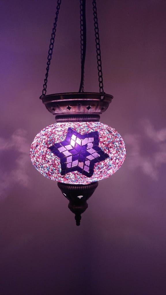 Oosterse Marokkaanse Turkse hanglamp glasmozaiek, Oosters Arabisch 1001nacht Boho Ibiza Marrakech Marokkaans Turks, Nieuw, Ophalen of Verzenden