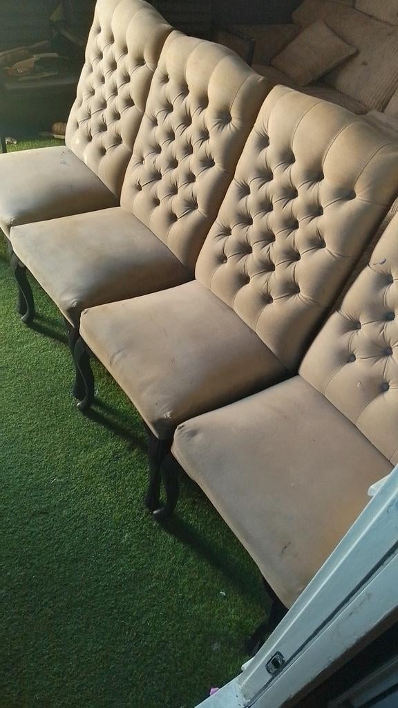 4 eetstoelen champagne kleur, Huis en Inrichting, Stoelen, Ophalen, Gebruikt, Vier