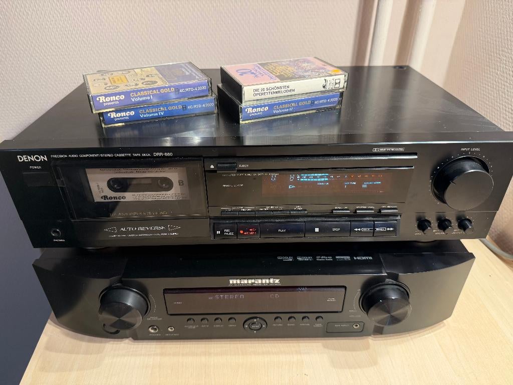 Vintage cassettedeck Denon DRR 680 uit de jaren 90 hifi, Audio, Tv en Foto, Ophalen of Verzenden, Denon