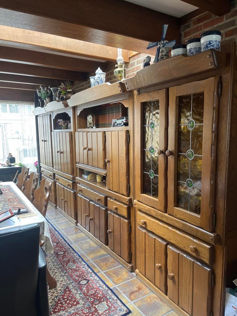 Antieke  wandkast, Huis en Inrichting, Kasten | Wandmeubels, 250 tot 300 cm, Gebruikt, 200 cm of meer, Ophalen of Verzenden