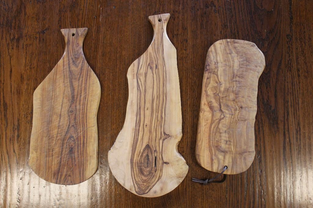 Brocante - Warme snijplanken, Olijfhout!, Snij-/serveerplank, Ophalen of Verzenden, Gebruikt, Hout