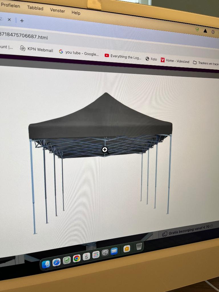 Partytent, Tuin en Terras, Partytenten, Ophalen, Opvouwbaar, Partytent, Minder dan 2 meter