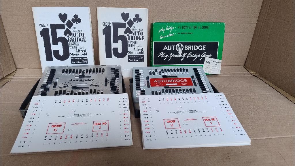 2 vintage AutoBridge spellen in originele doos 1950, Ophalen of Verzenden