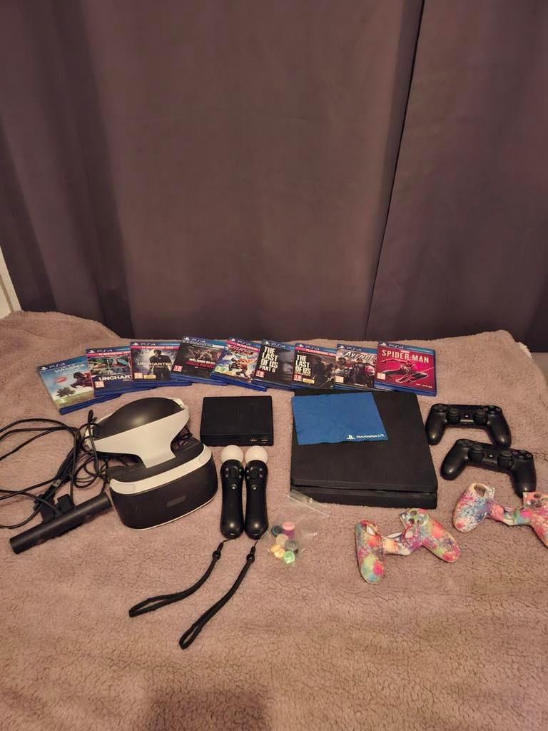 PlayStation 4 met PS VR, games en toebehoren, Ophalen of Verzenden, Gebruikt, Zwart, Met camera