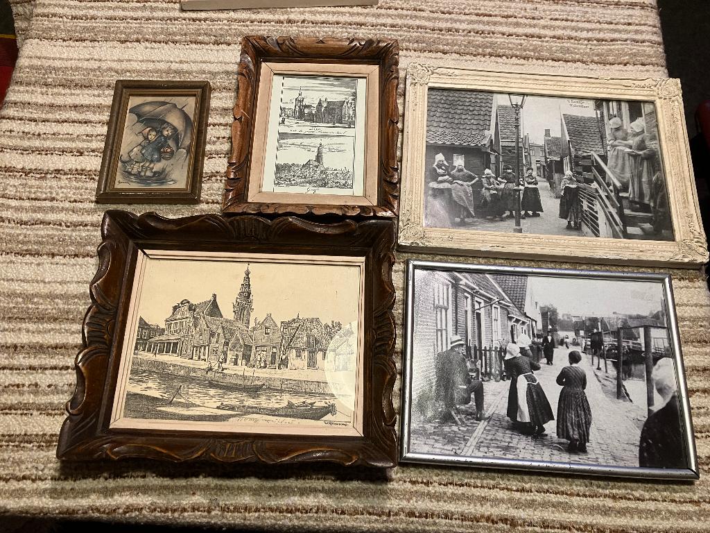 diverse prenten monnickendam volendam de rijp (8 stuks), Ophalen of Verzenden, 1940 tot 1960, Gebruikt, Overige onderwerpen