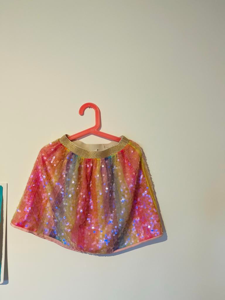 2 Meisjes Rokjes: Roze met stippen & Regenboog pailletten, Ophalen of Verzenden, Zo goed als nieuw, Meisje, Jurk of Rok