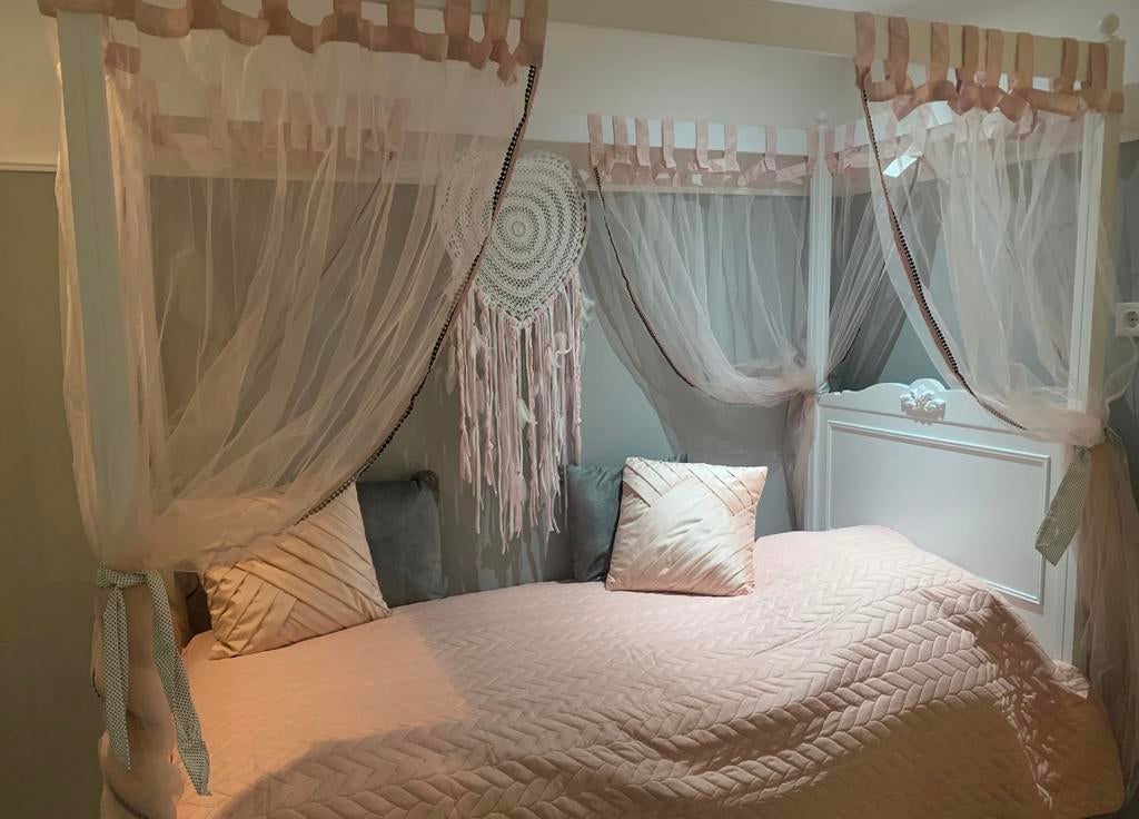 Mooi meiden bed, Ophalen, 90 cm, Eenpersoons, Wit