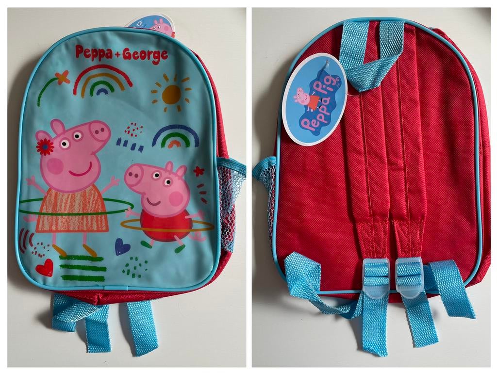 PEPPA PIG & GEORGE Regenboog Rugzak Rugtas School Tas, Ophalen of Verzenden, Nieuw, Overige merken, 30 tot 45 cm