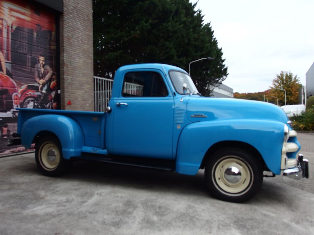 Chevrolet 3100 Thriftmaster sidestep. Pick Up Thriftmaster S, Stof, Blauw, Bedrijf, Handgeschakeld