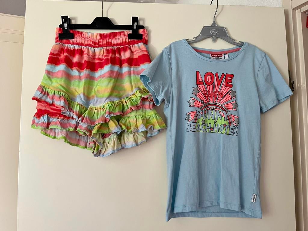 Vingino setje maat 134/140, Kinderen en Baby's, Kinderkleding | Maat 134, Ophalen of Verzenden, Zo goed als nieuw, Meisje, Setje