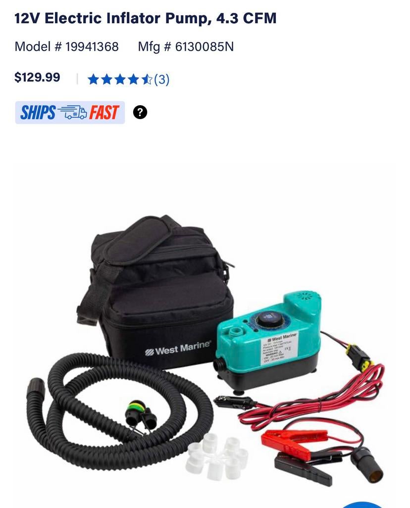 pomp voor support rubberboot / SUP - werkt op 12V, Ophalen, Nieuw