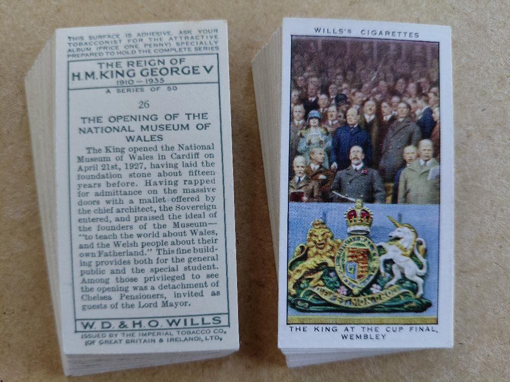 Reign of H.M. King George V complete set 50 cigarette cards, Ophalen